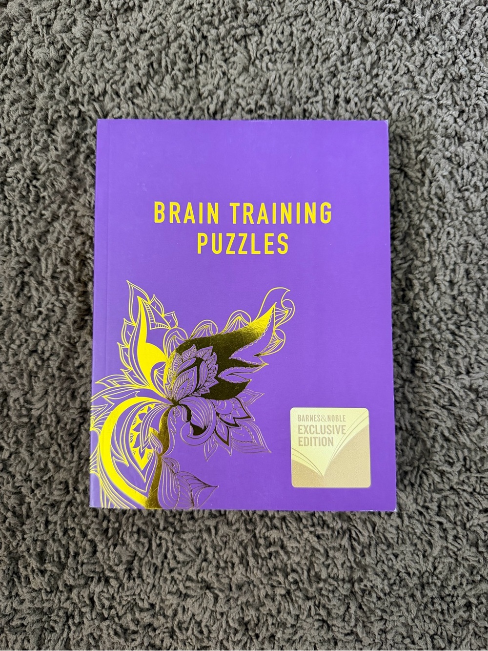 Barnes & Noble Purple Hardcover Puzzle Book with Gold Accents
